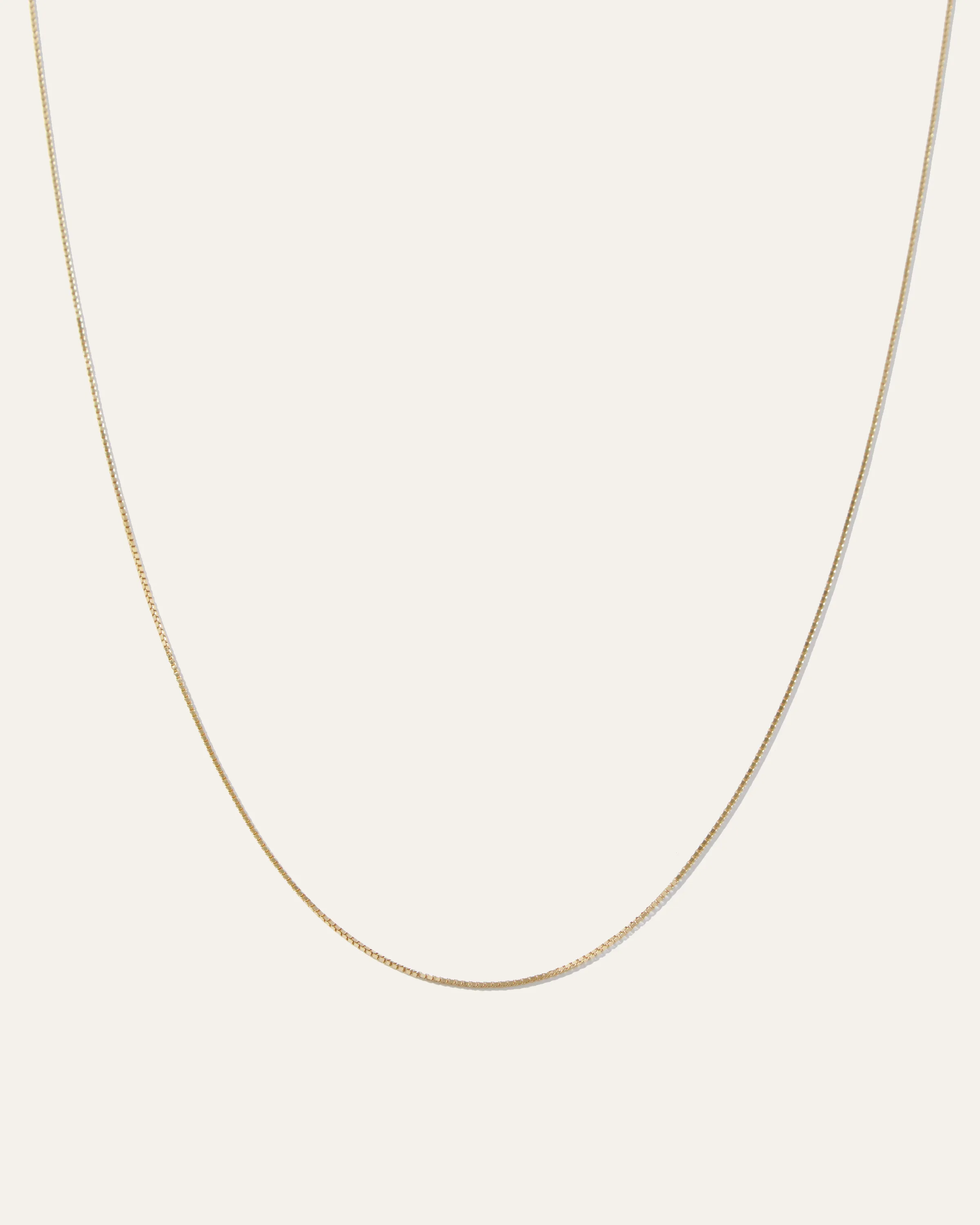 14K Gold Petite Box Chain Necklace