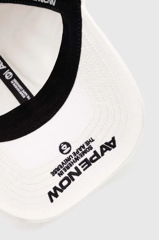 White AAPE Cotton Baseball Cap AAPCPM4865XXM