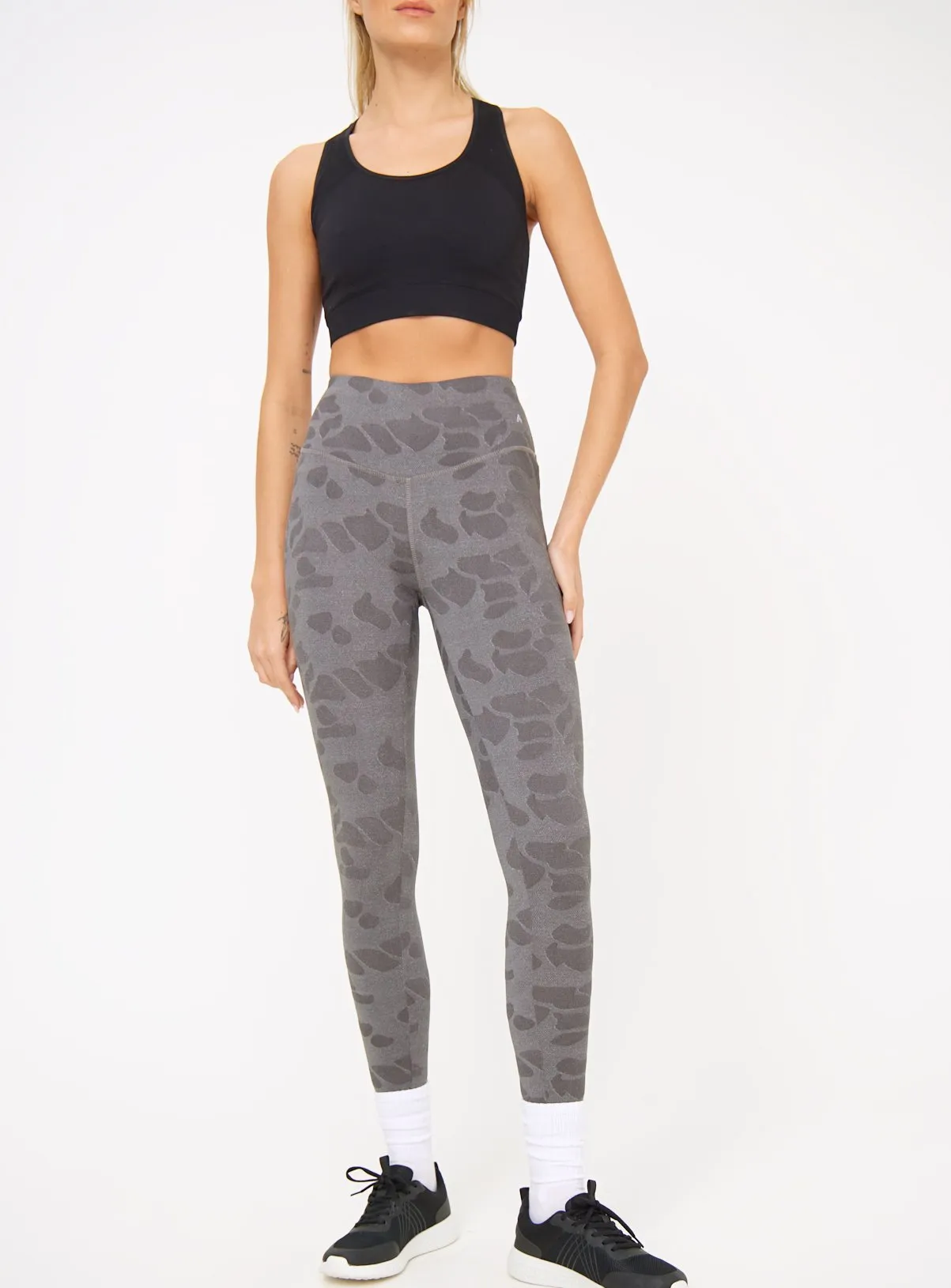 Active Charcoal Jacquard Leggings XXL Sports Leggings - Tu