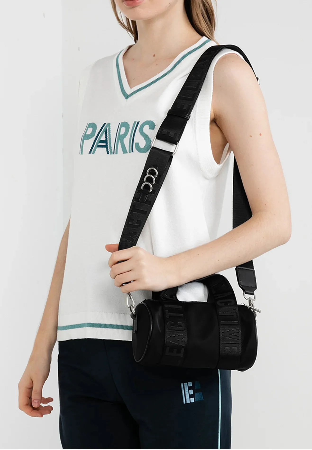 Active Geometric Mini Barrel Bag by ELLE