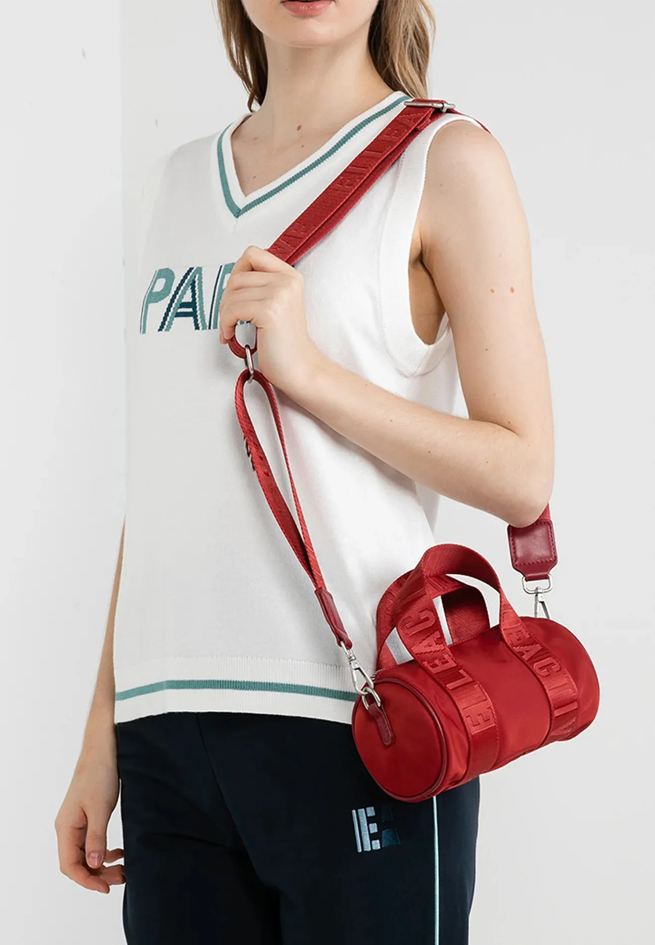 Active Geometric Mini Barrel Bag by ELLE