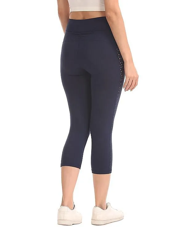 Perforated Panel Cropped Leggings