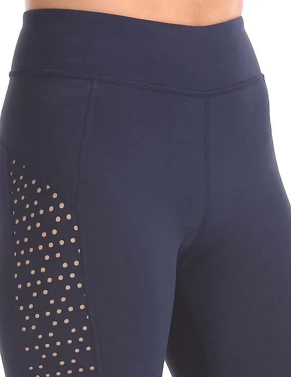 Perforated Panel Cropped Leggings