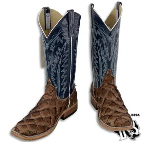 Anderson Bean Chocolate Big Bass Fish Men Western Square Toe Boot Style #2013