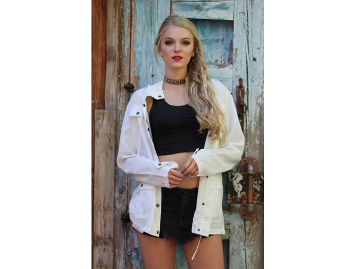 Angie Light Wash Vintage Denim Jacket - Clearance Sale