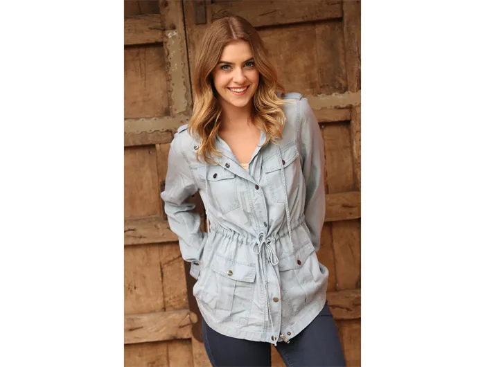 Angie Light Wash Vintage Denim Jacket - Clearance Sale