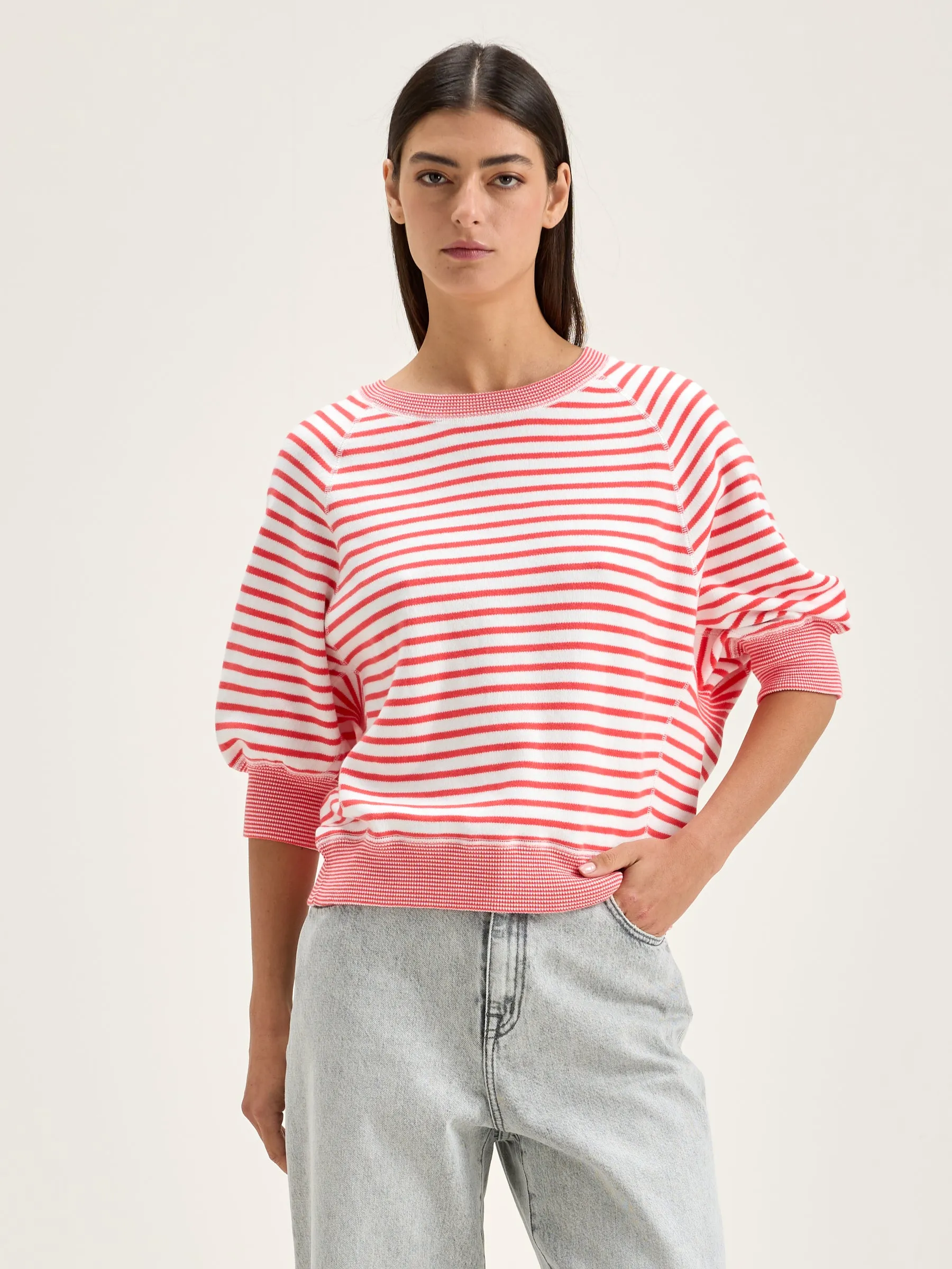 Anglet Sweater 242 White Stripe - Stylish and Trendy!