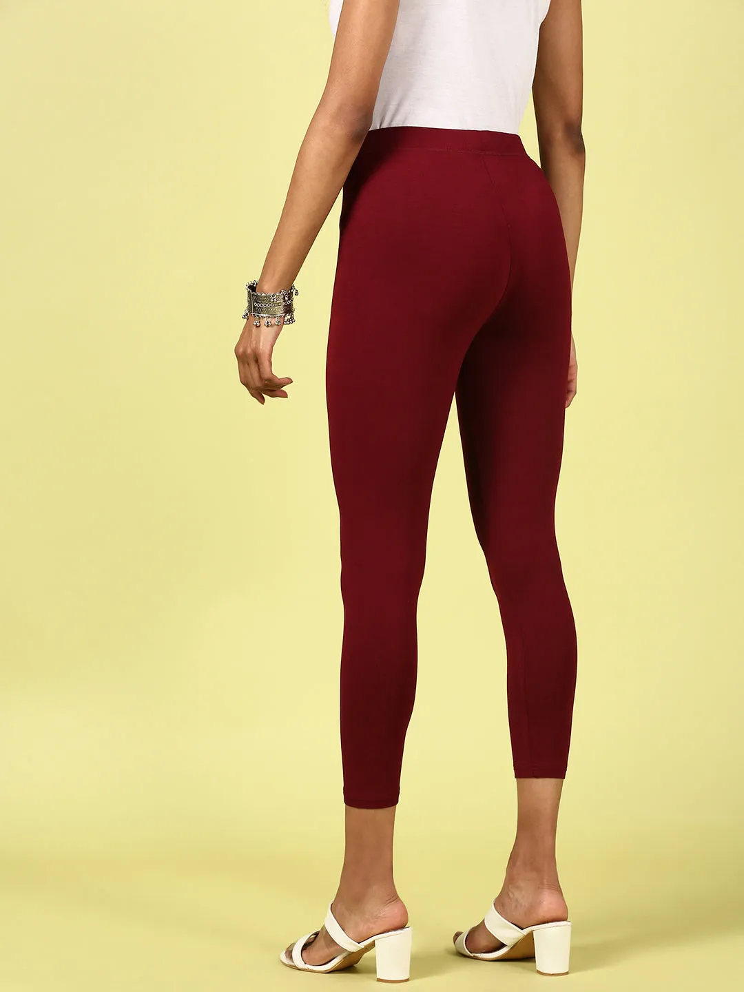 Maroon Ankle Length Leggings