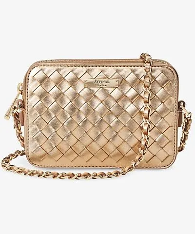 Aspinal of London Women's Champagne Metallic Milly Cross-Body Bag