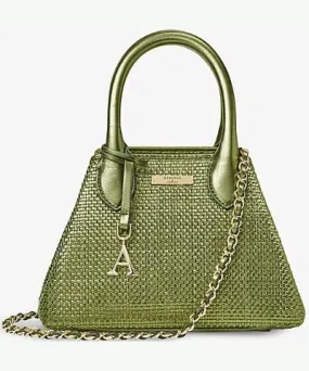 Green Metallic Paris Leather Cross-body Bag by Aspinal of London Womens