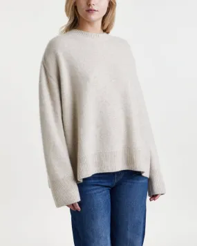 Beige Cashmere Crewneck Sweater by Teurn Studios