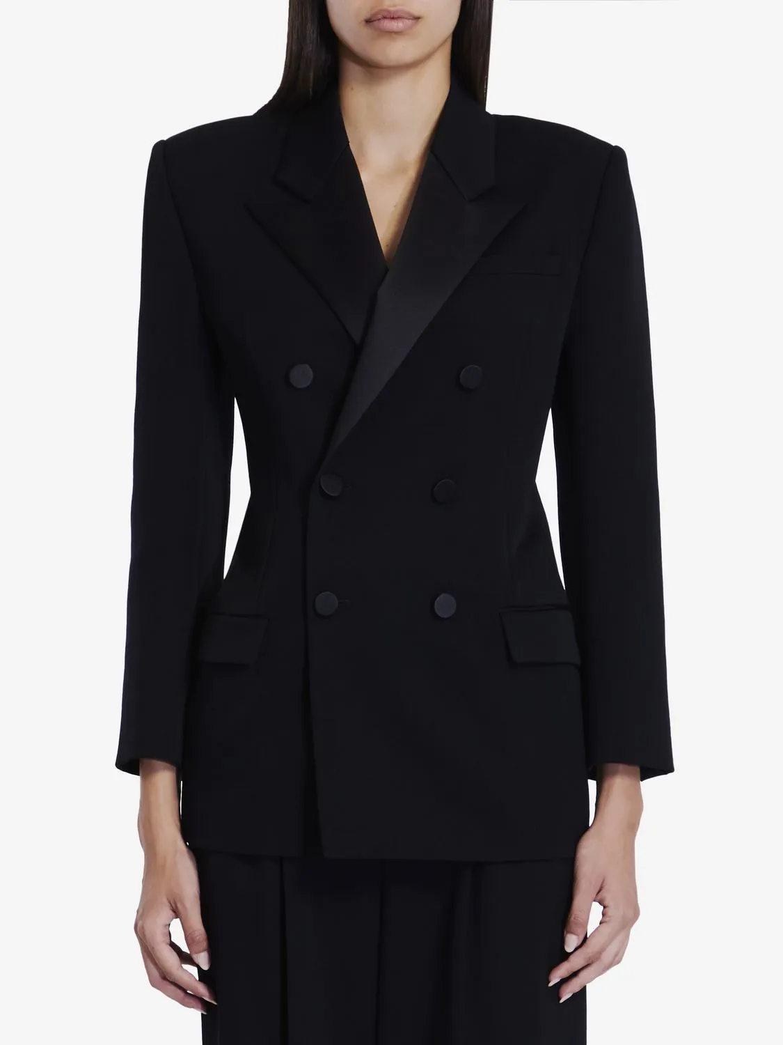 Black Tuxedo Jacket by SAINT LAURENT with Satin Lapels