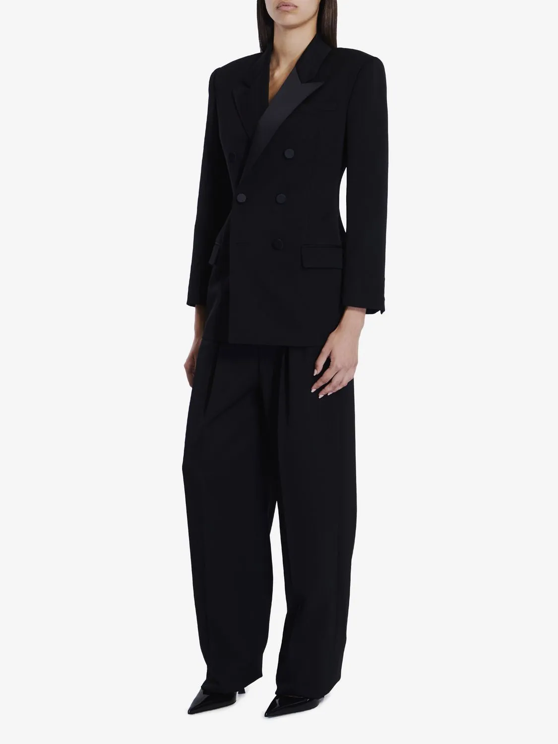 Black Tuxedo Jacket by SAINT LAURENT with Satin Lapels