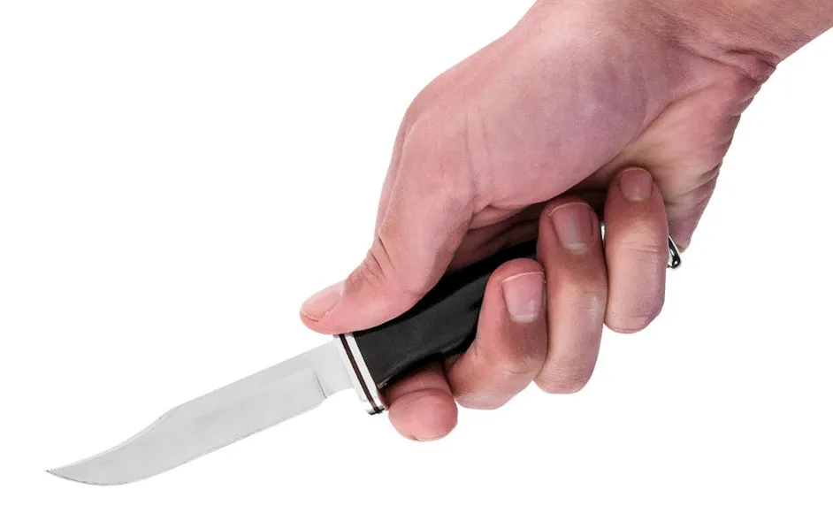 Buck Knives 102 Woodsman Knife & Sheath - Fixed Blade with Black Handle
