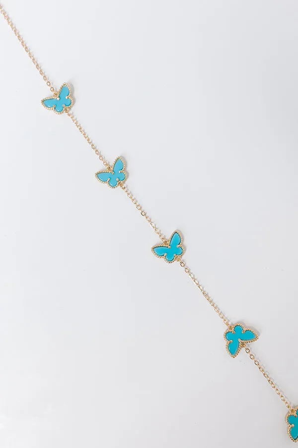 Butterfly Garden Necklace in Turquoise