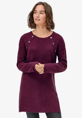 Button Trim Sweater Tunic