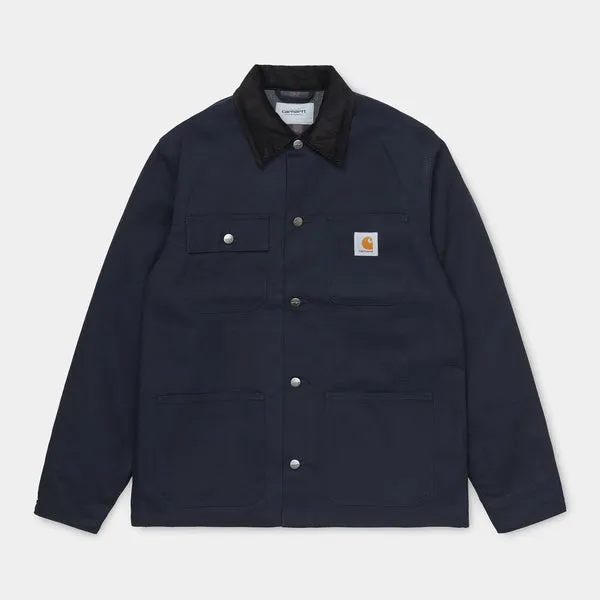 Carhartt WIP Michigan Coat Navy Rigid - Stylish men's jacket in navy blue.