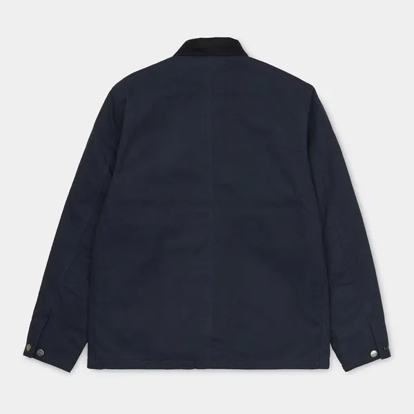 Carhartt WIP Michigan Coat Navy Rigid - Stylish men's jacket in navy blue.