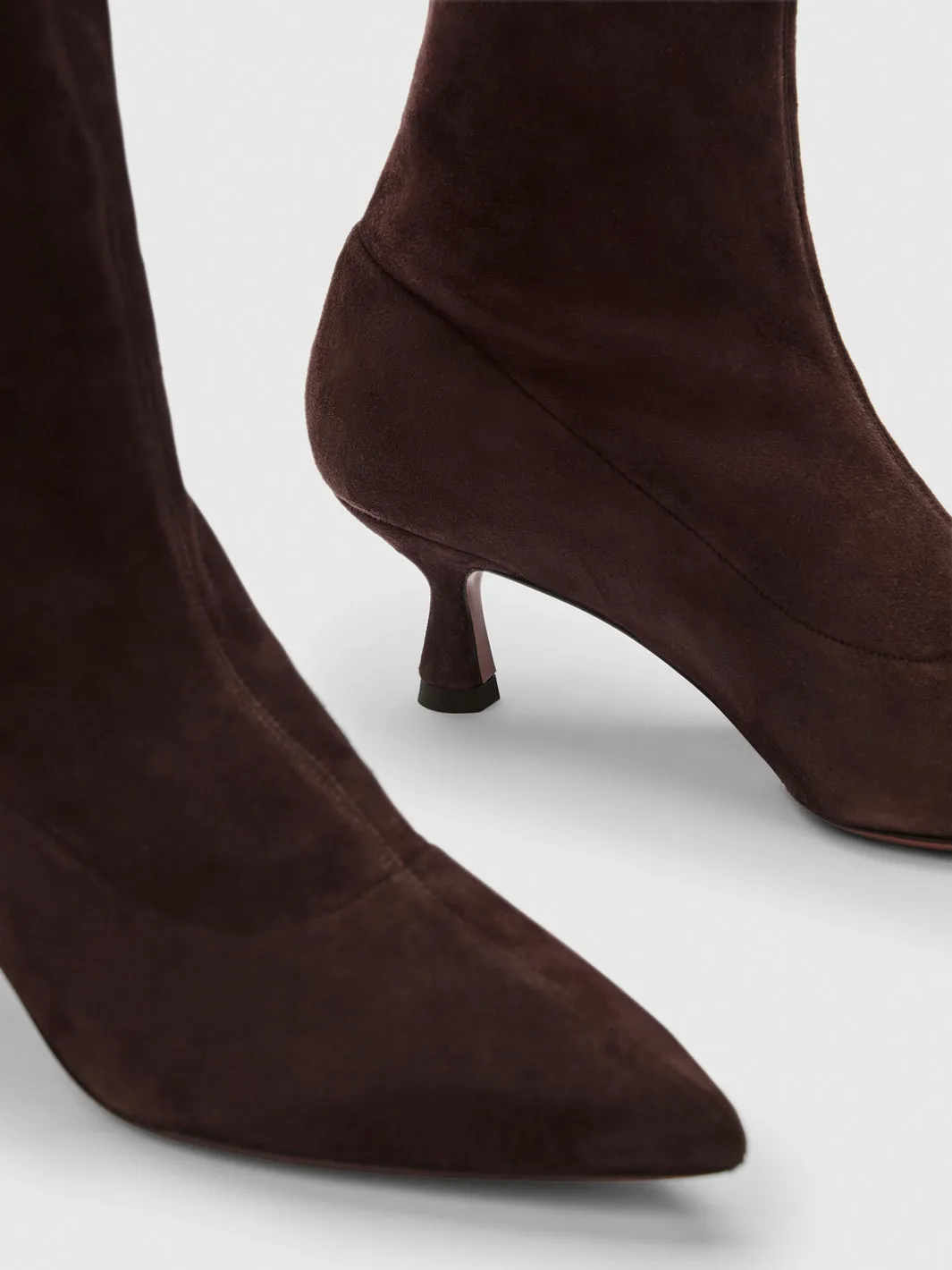 Cerone Boots - Walnut Suede Stretch Boots by Cerone