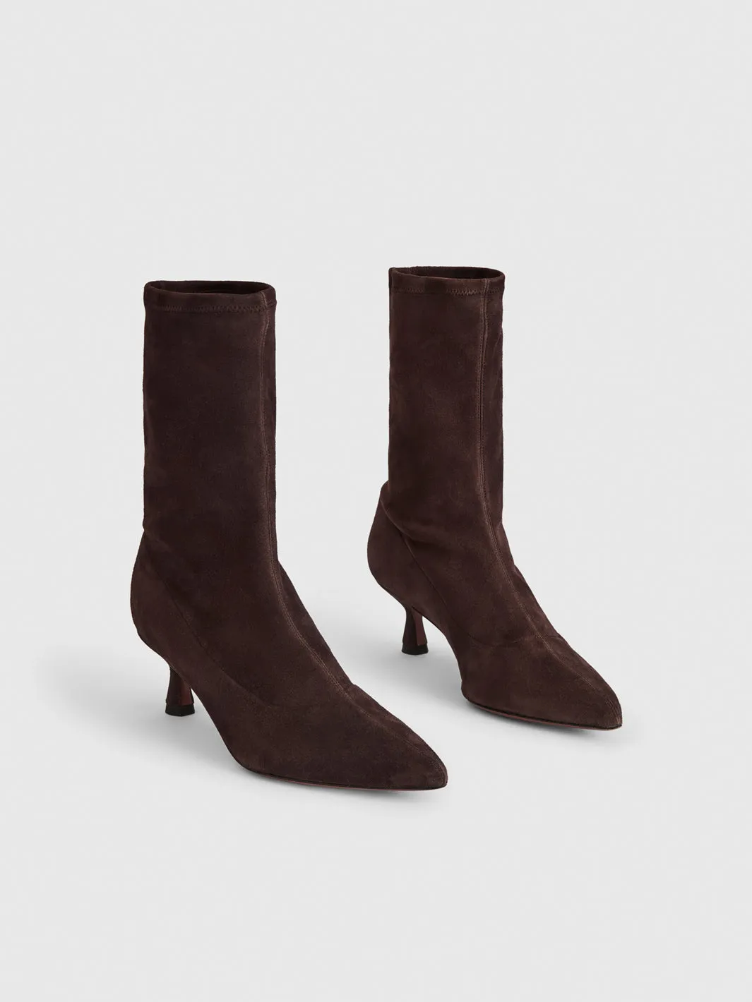 Cerone Boots - Walnut Suede Stretch Boots by Cerone