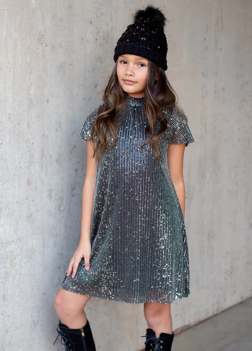 Chloe Black Sequin Beanie