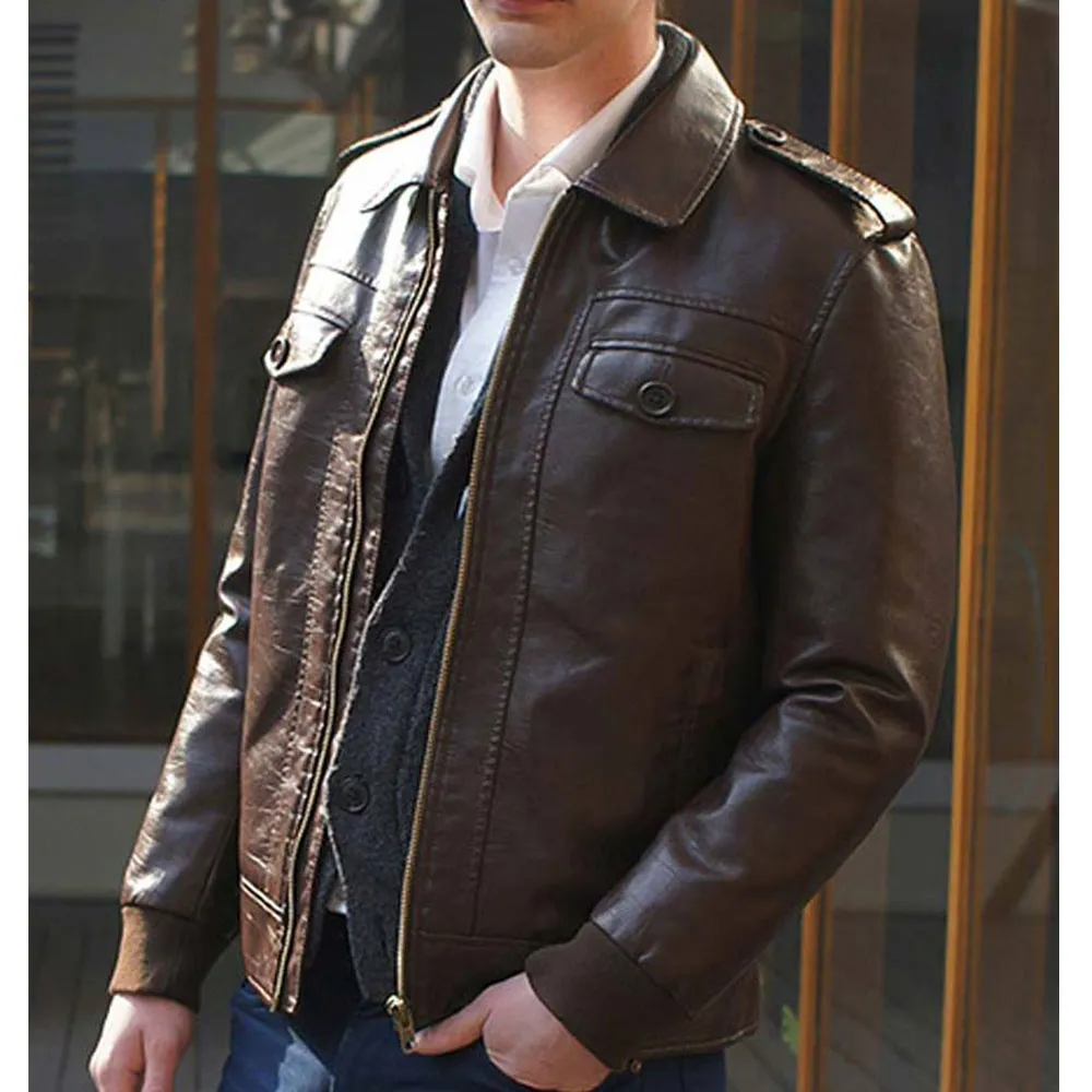 Chris Evans Captain America Avengers Brown Jacket