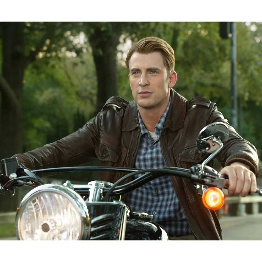 Chris Evans Captain America Avengers Brown Jacket