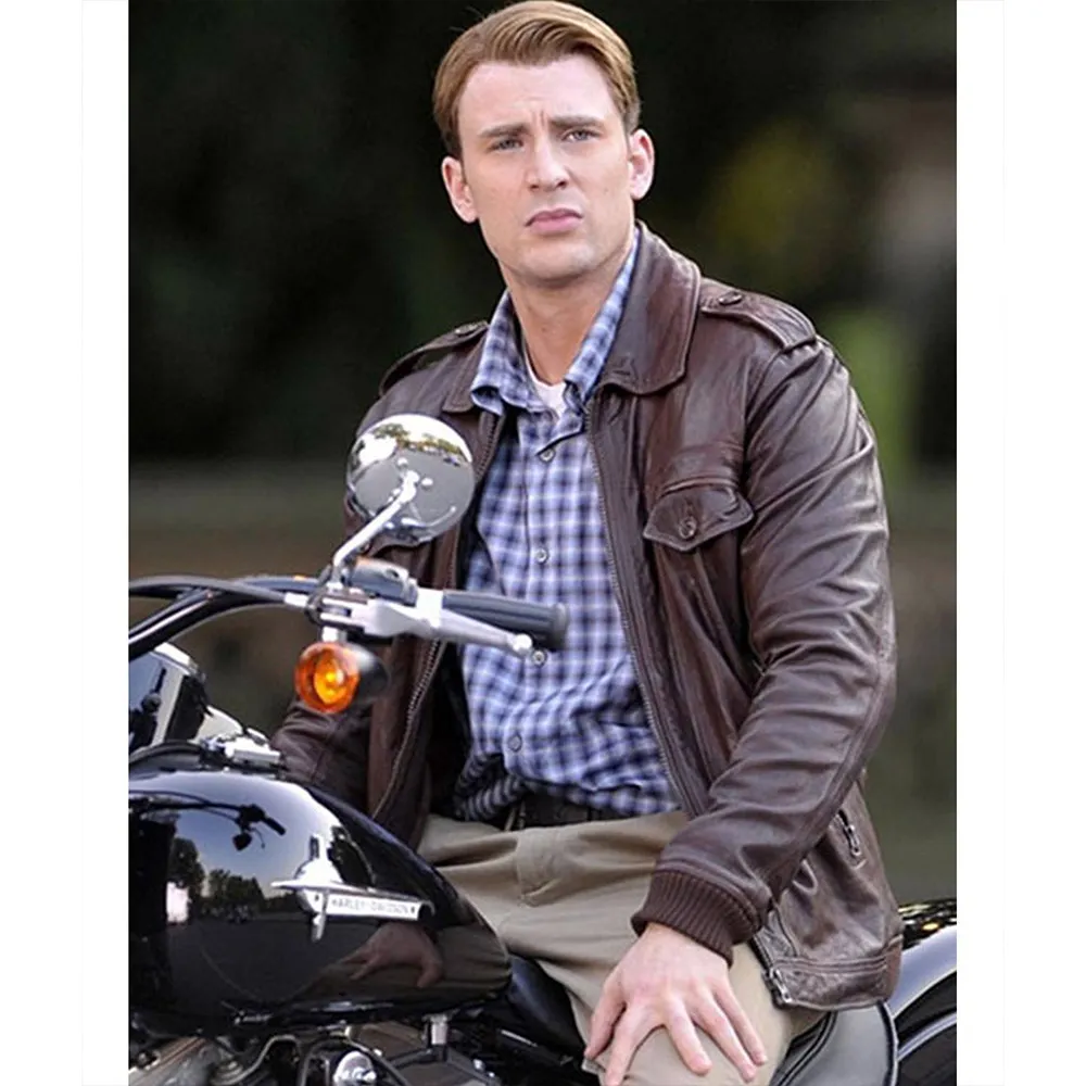 Chris Evans Captain America Avengers Brown Jacket