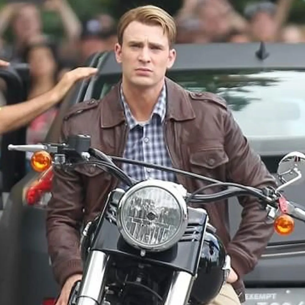 Chris Evans Captain America Avengers Brown Jacket