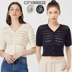 Citybreeze Plain Short Sleeves Elegant Style Logo Casual Top