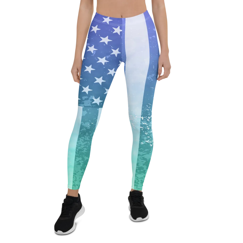 CoastFlex American Flag Leggings for Women