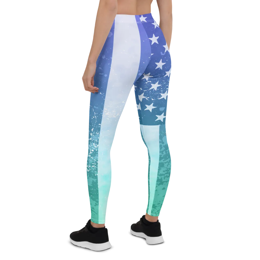 CoastFlex American Flag Leggings for Women