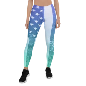 CoastFlex American Flag Leggings for Women