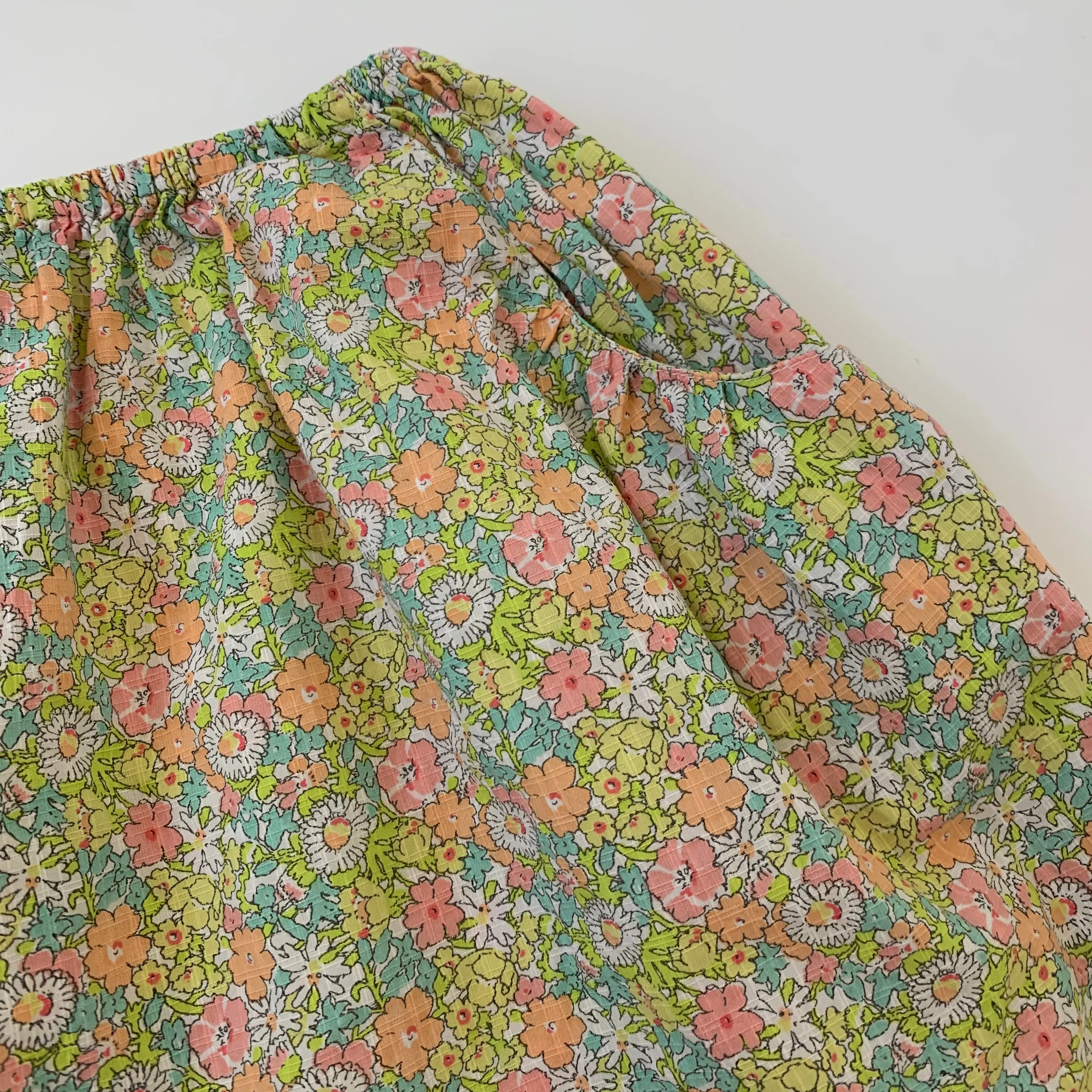 Cotton Skirt in Caramel Neon Liberty Print for 3-Year-Olds