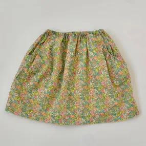 Cotton Skirt in Caramel Neon Liberty Print for 3-Year-Olds