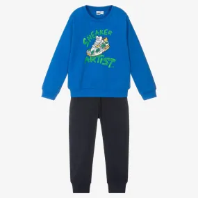 Cotton Sneaker Tracksuit for Boys, Blue