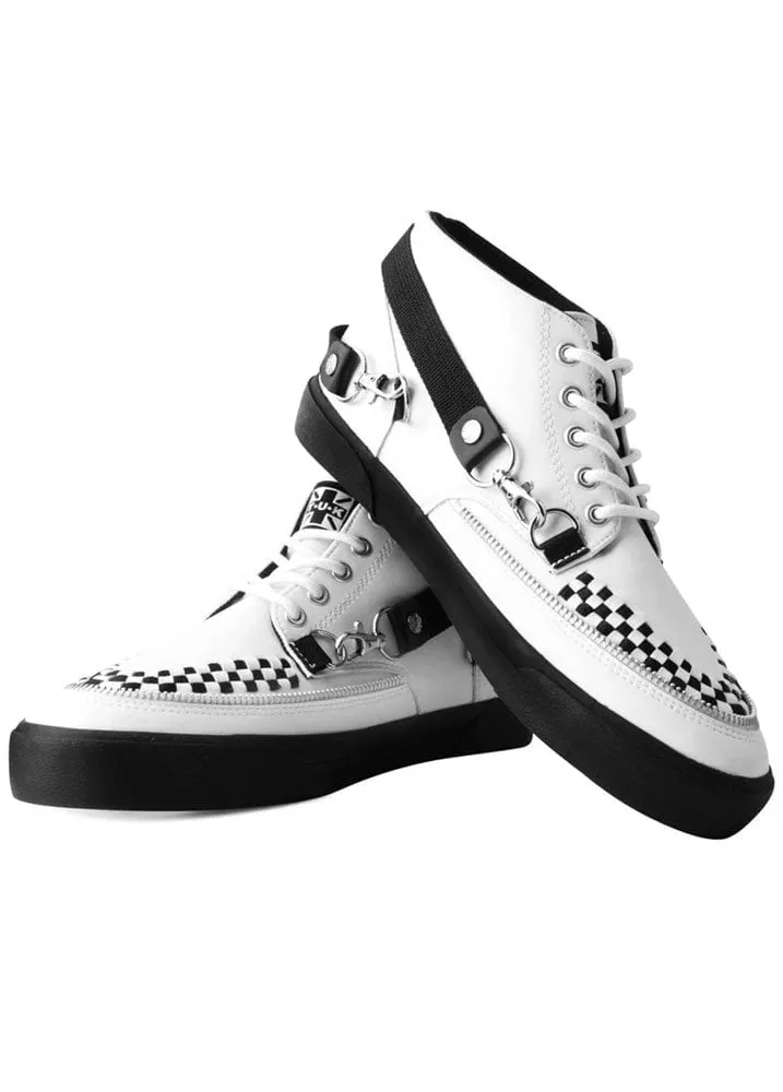 TUKskin™ Mid Top White Creeper Sneakers