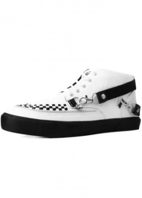 TUKskin™ Mid Top White Creeper Sneakers