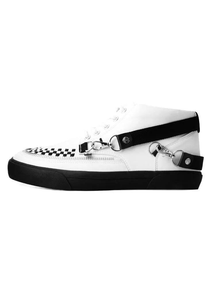 TUKskin™ Mid Top White Creeper Sneakers