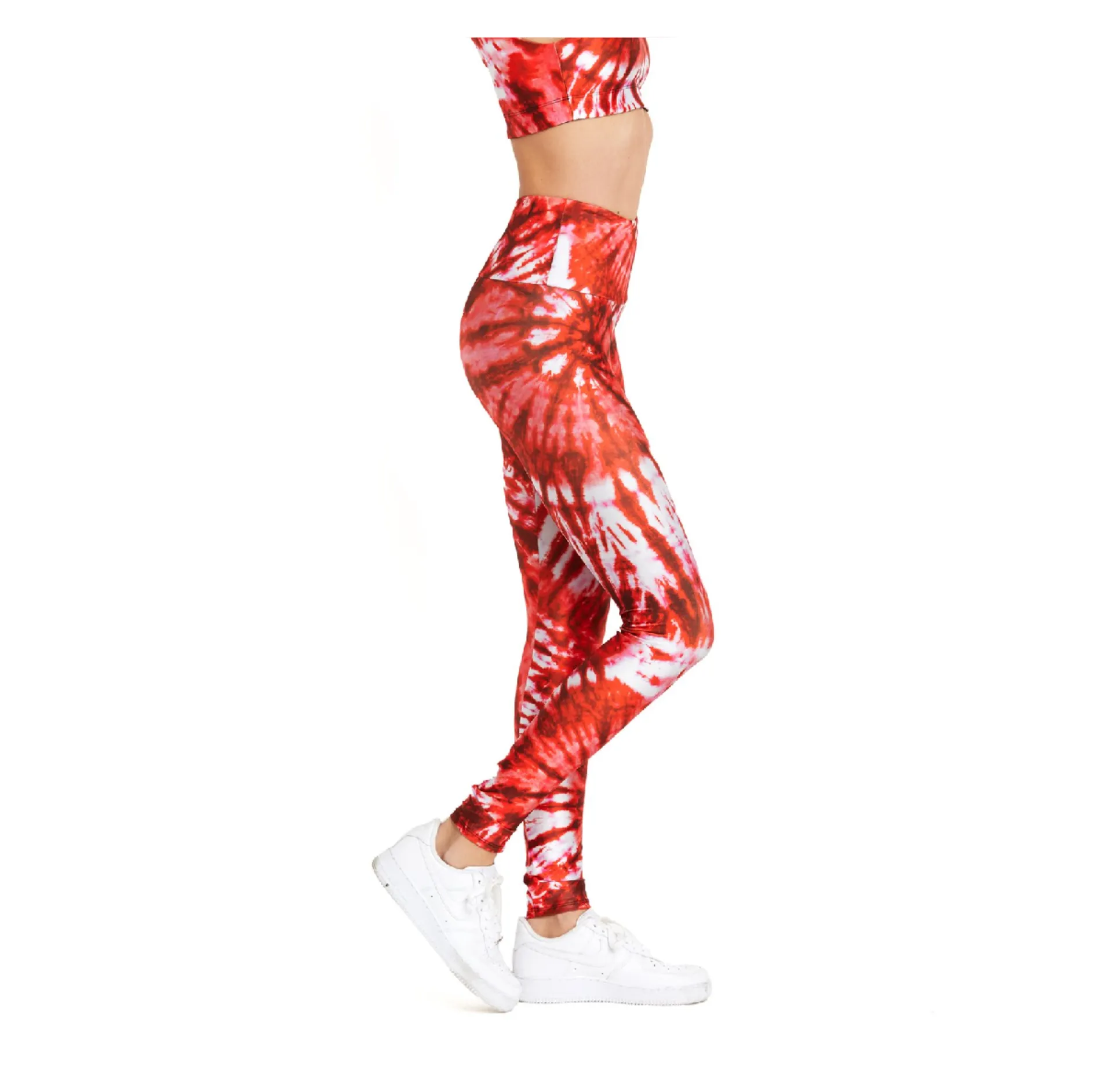 Crimson Tie-Dyed Leggings