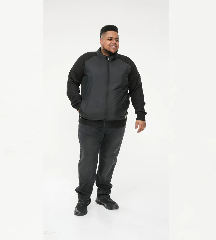 Big Men's Hybrid Knitted Jacket with Fleece Lining (MARSDEN)