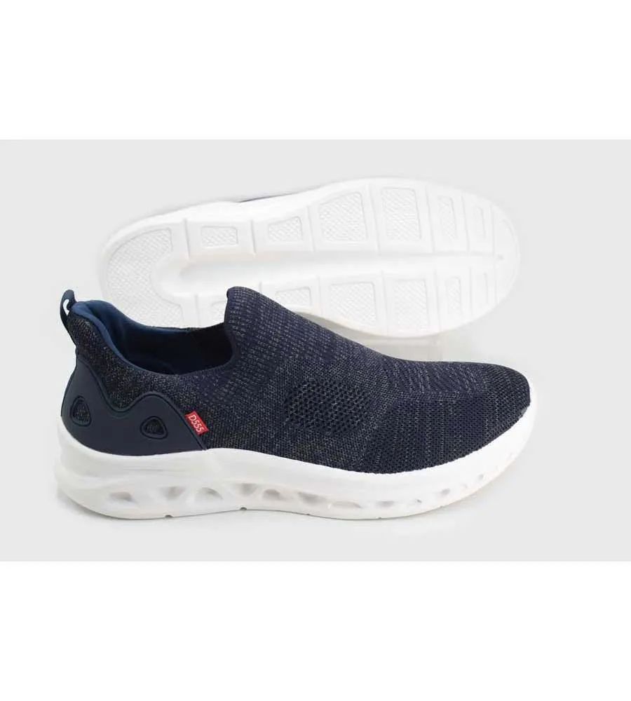 D555 Big Mens Navy Hands-Free Shoes with Knitted Top BLYTH 2