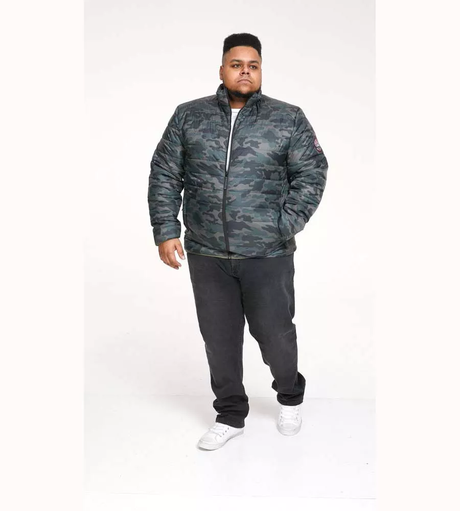 D555 Big Mens Puffer Jacket Camouflage Print PETER