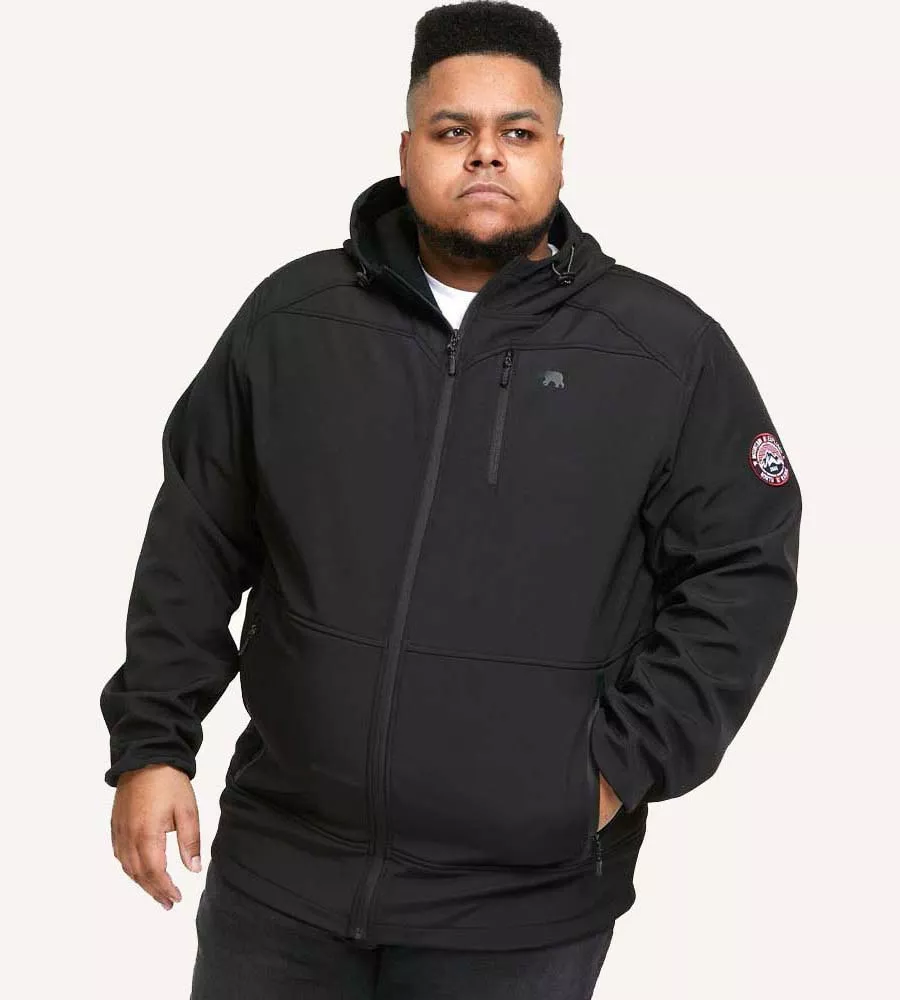 Big Men's Soft Shell Hooded Jacket - Christopher by D555