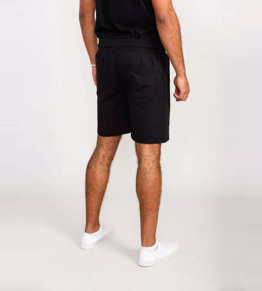 Black Couture Shorts With Elasticated Waistband (HOLBROOK) for Men by D555