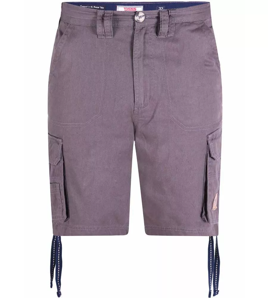 Grey Cargo Shorts (FLETCHER 1) for Men by D555