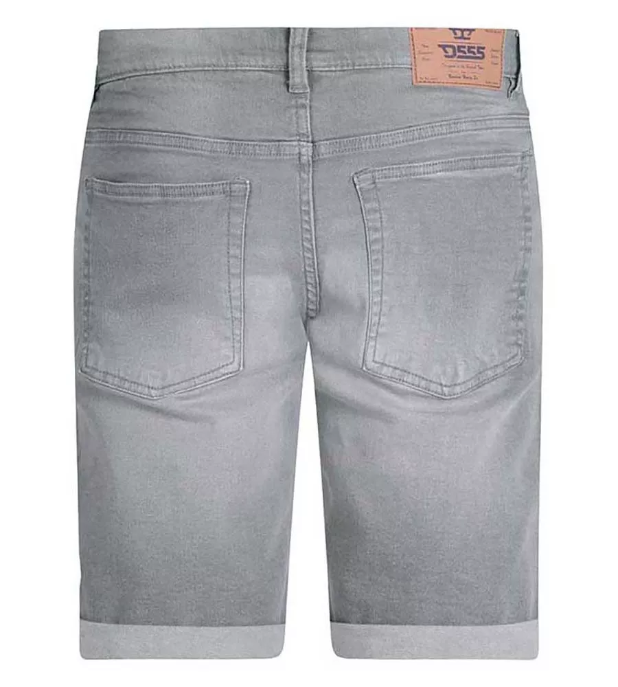 Grey Stretch Denim Shorts (GRIFFIN 2) for Men by D555