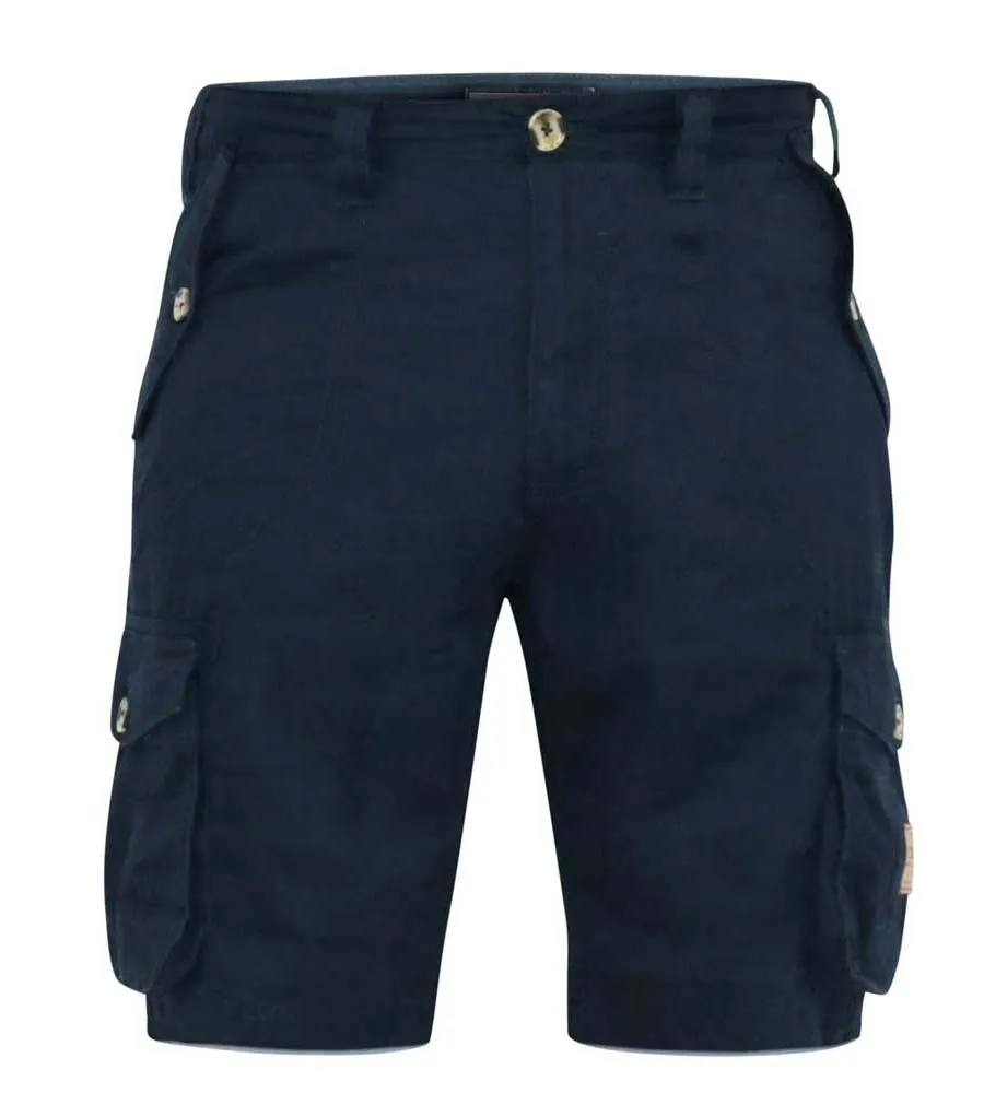 Navy Cotton Cargo Shorts for Men by D555 (RODNEY)