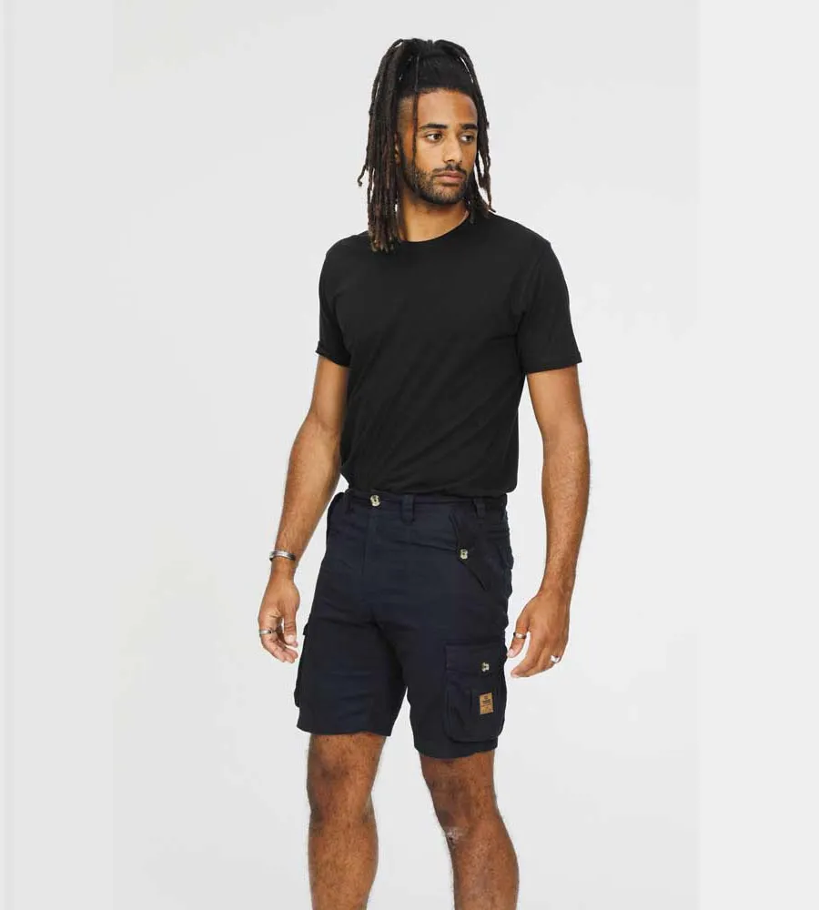 Navy Cotton Cargo Shorts for Men by D555 (RODNEY)