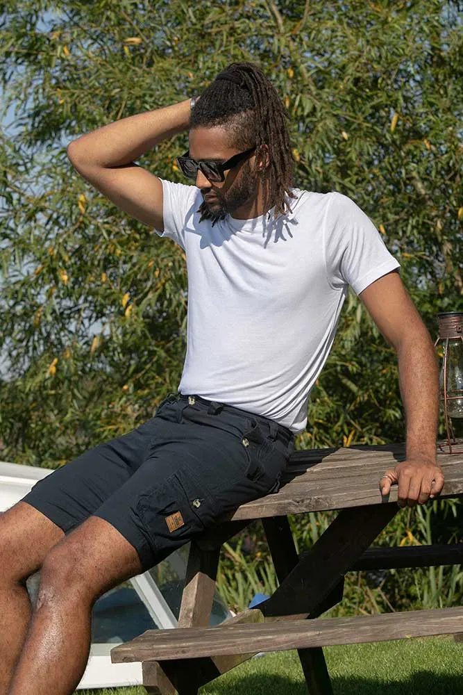 Navy Cotton Cargo Shorts for Men by D555 (RODNEY)